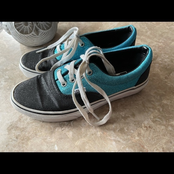 VANS Old Skool Athletic Shoes Glitter Teal / Black - Picture 3 of 12